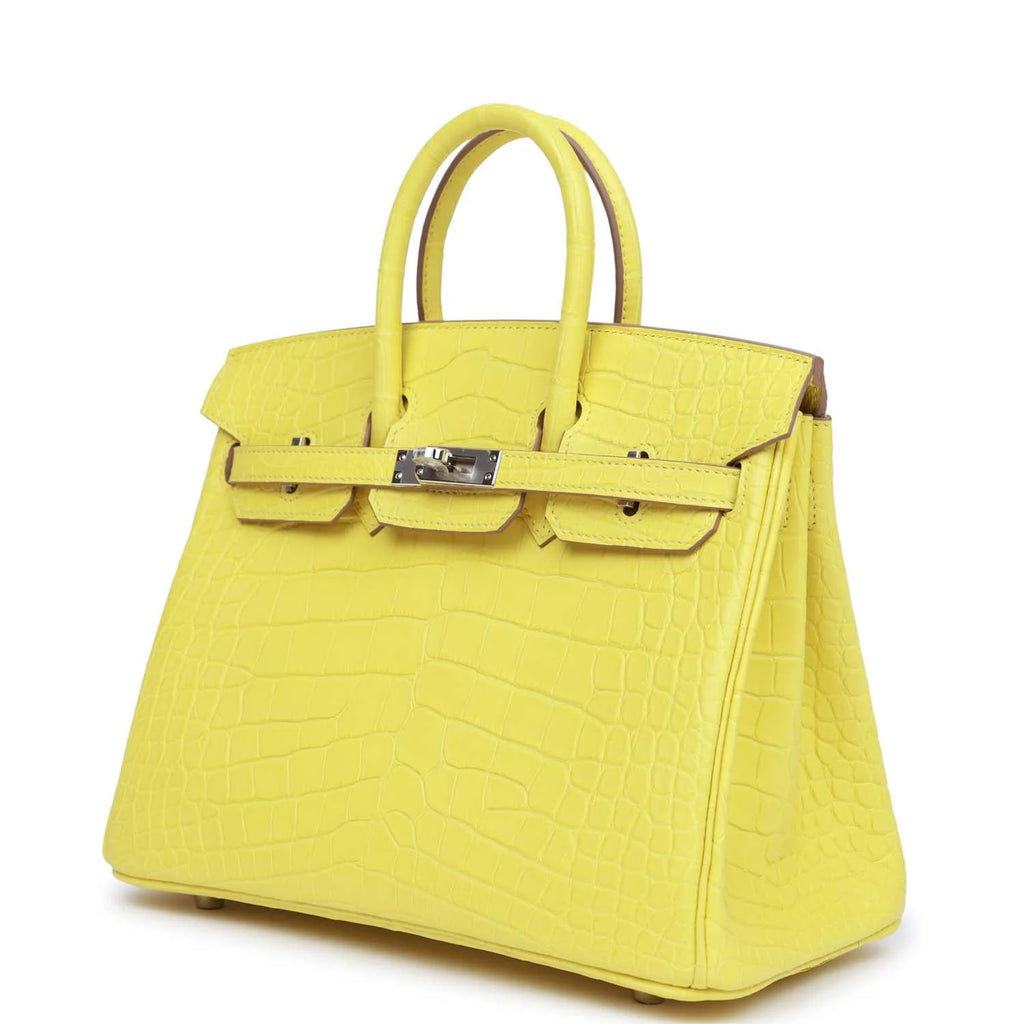 Lime Matte Alligator Bag Palladium Hardware V901