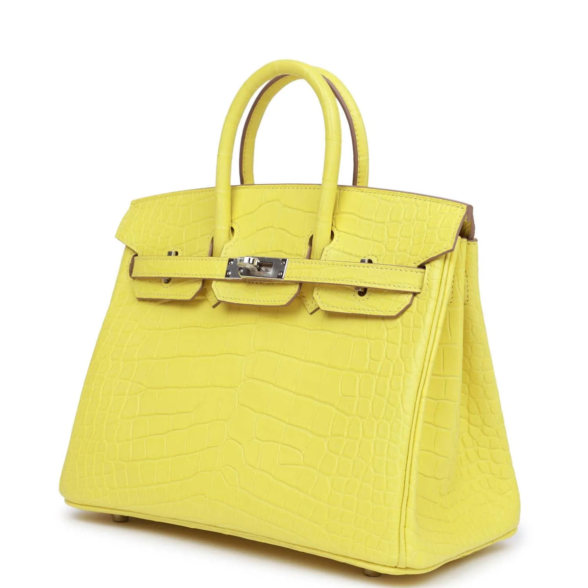 Lime Matte Alligator Bag Palladium Hardware V901