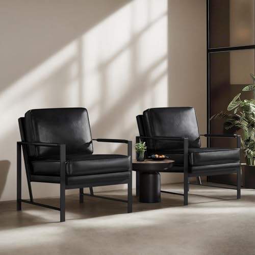 Light Brown PU Leather Armchair Set of 2 Q945