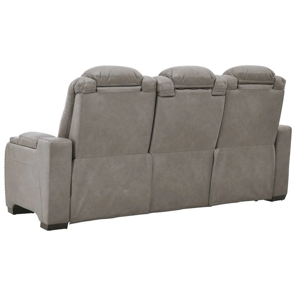 Gray Leather Power Reclining Sofa N766543