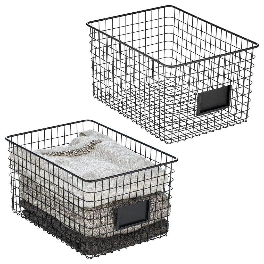 Matte Black 2 Pack Storage Organizer Basket D605997
