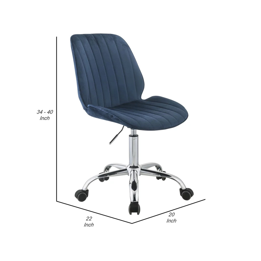Blue and Chrome Adjustable Office Chair R55582