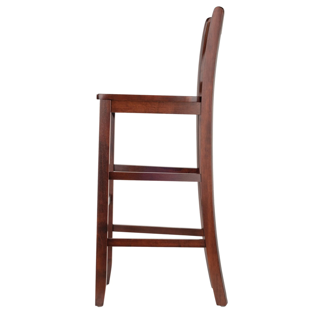 Set of 2 Walnut Finish V-Back Bar Stool E424191