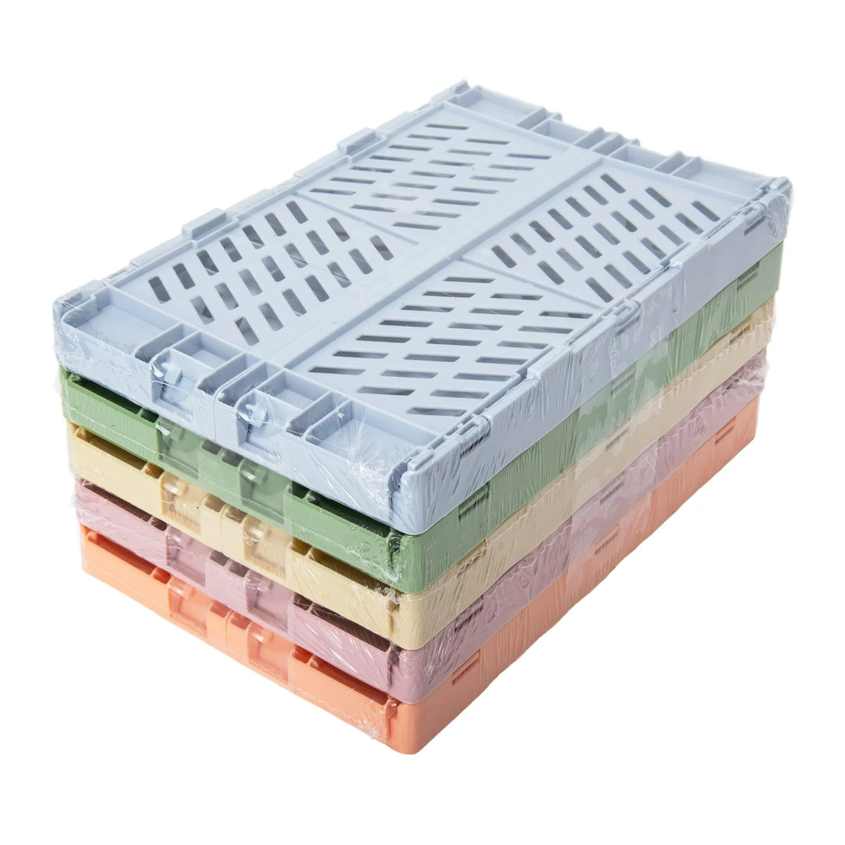 Collapsible Plastic Storage Baskets with Handle, 5-Pack Q793310