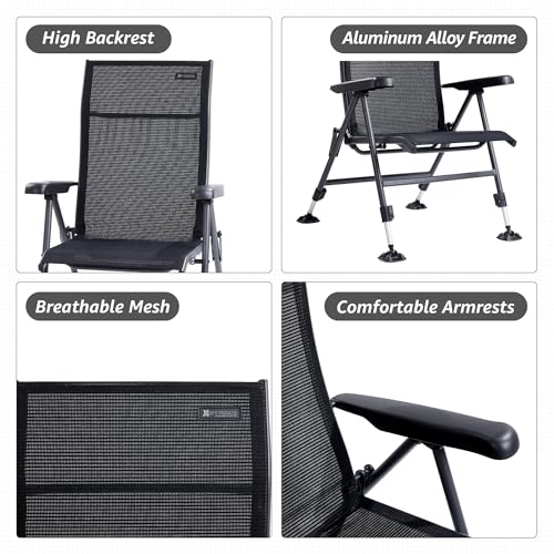 Folding Camping Chair 350 LBS Breathable Mesh Aluminum Frame K9941