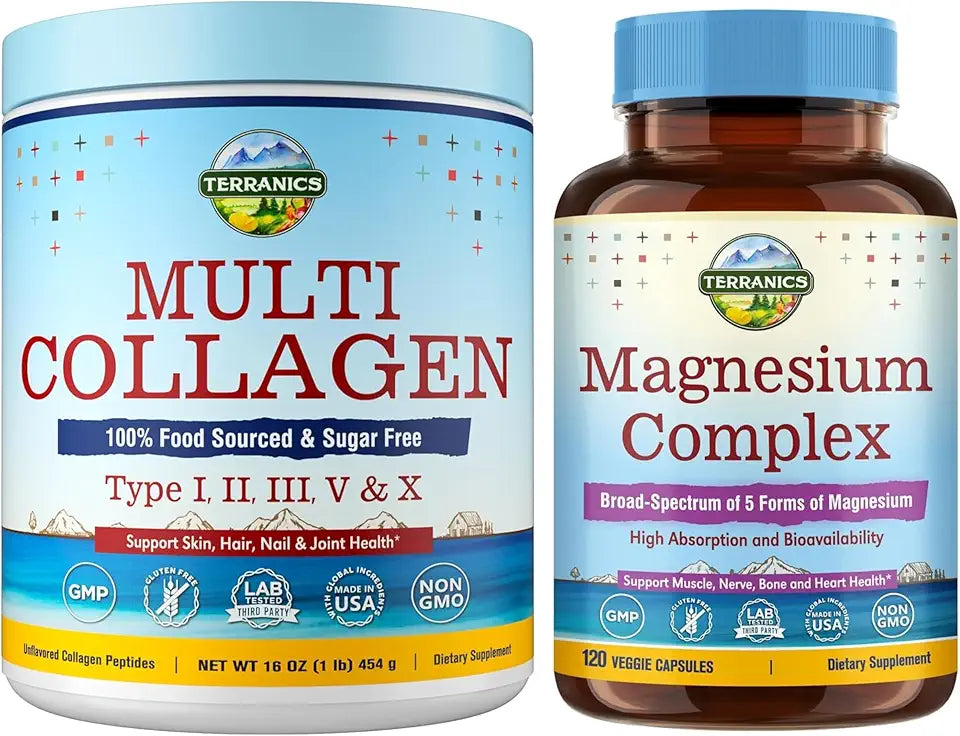 Collagen Peptides Powder & Magnesium Complex Supplement Y916