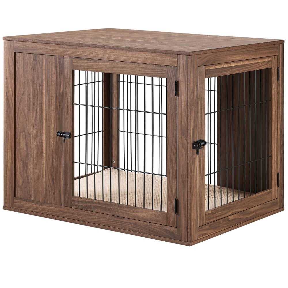 Wooden Dog Crate End Table with Cushion P93315