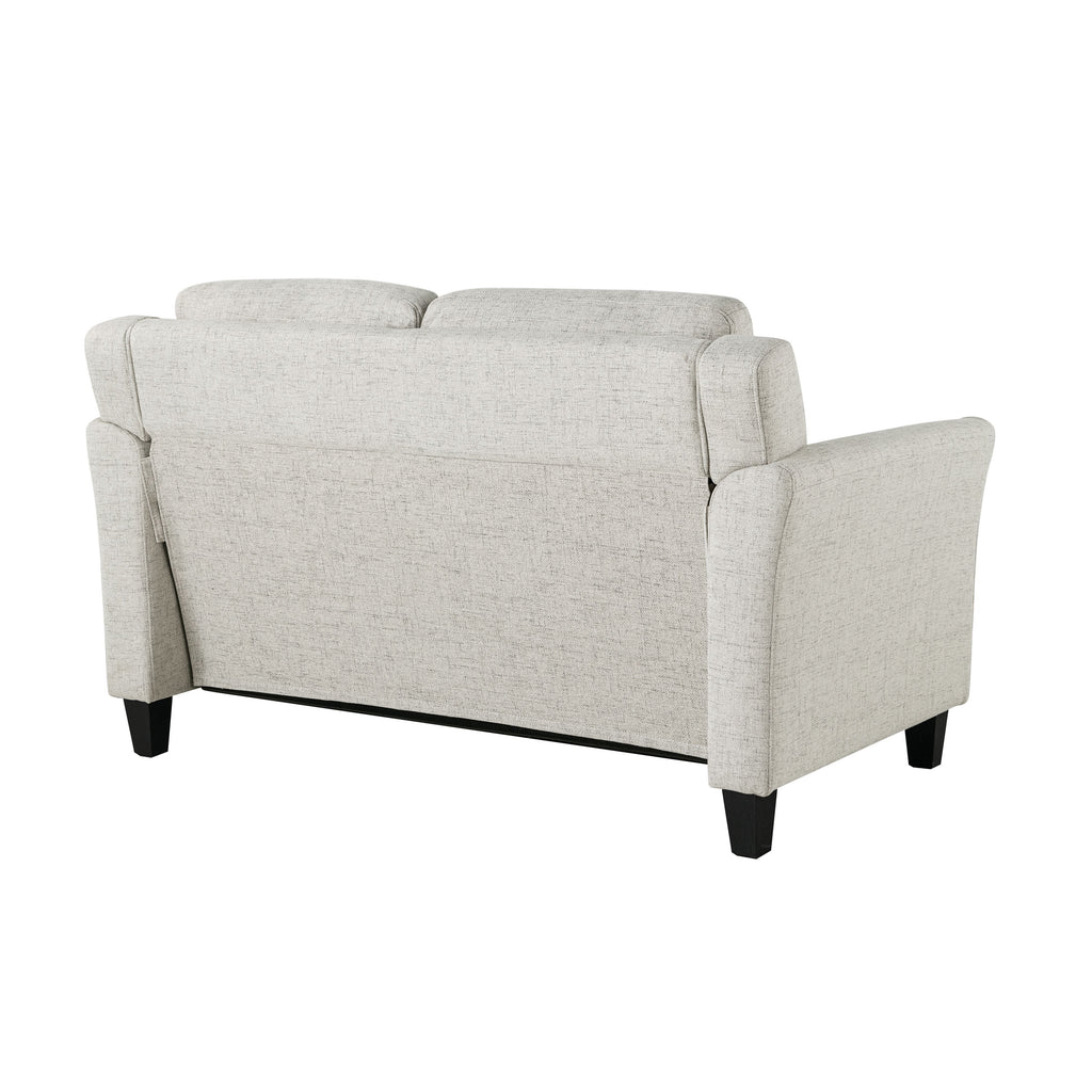 Beige Fabric Loveseat with Curved Arms U564