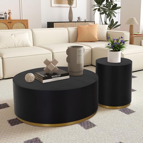 15.75'' Round Coffee Table with Faux Marble Pattern A35788