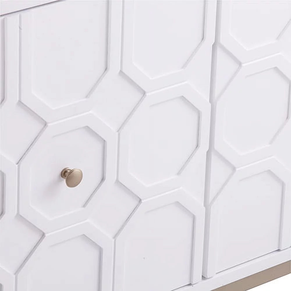 Antique White Three Door Accent Cabinet P941