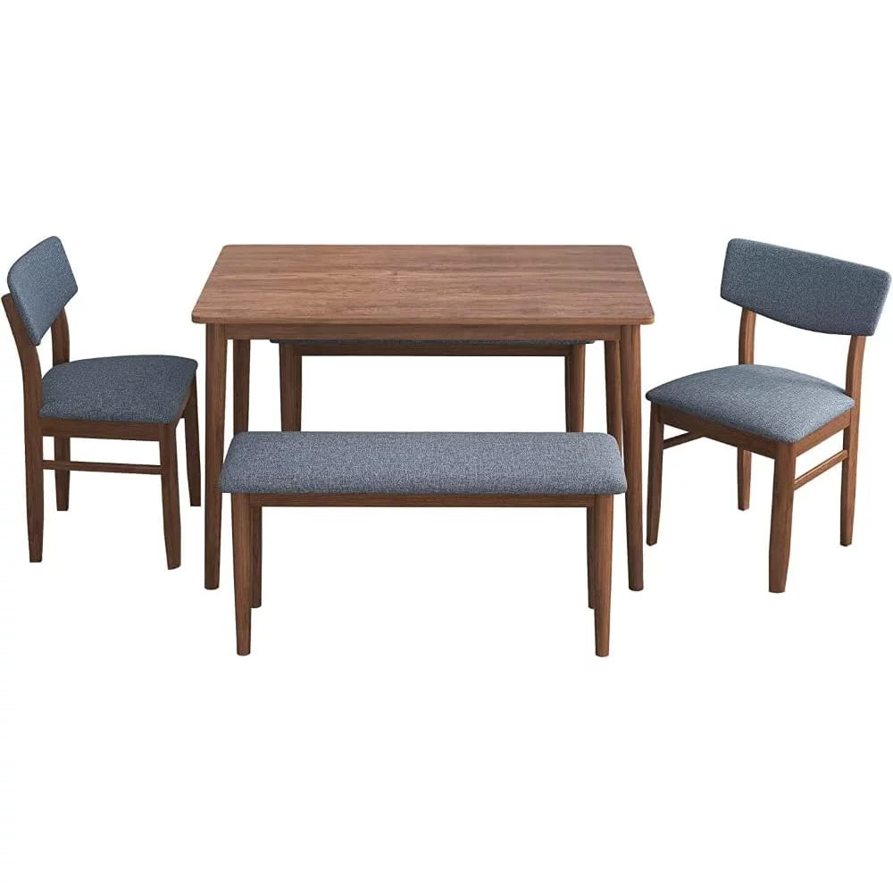 Rubber Wood Dining Table with 2 Benches and 2 Chairs M58245