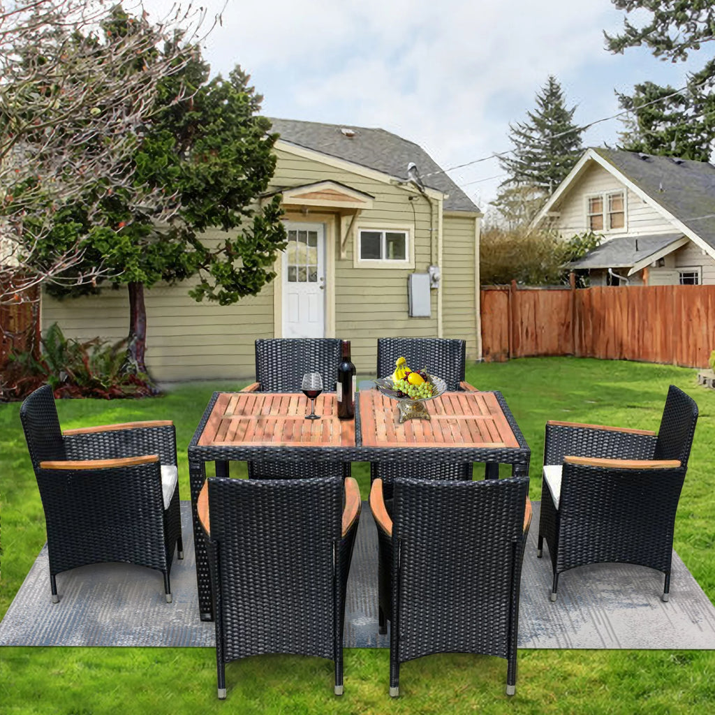 7-Piece Outdoor Patio Wicker Dining Set U604