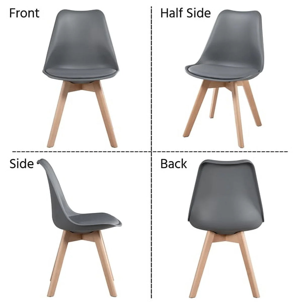 Dark Gray Upholstered Dining Chairs Set of 4 Y989