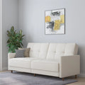 White Faux Leather Coil Futon A521081