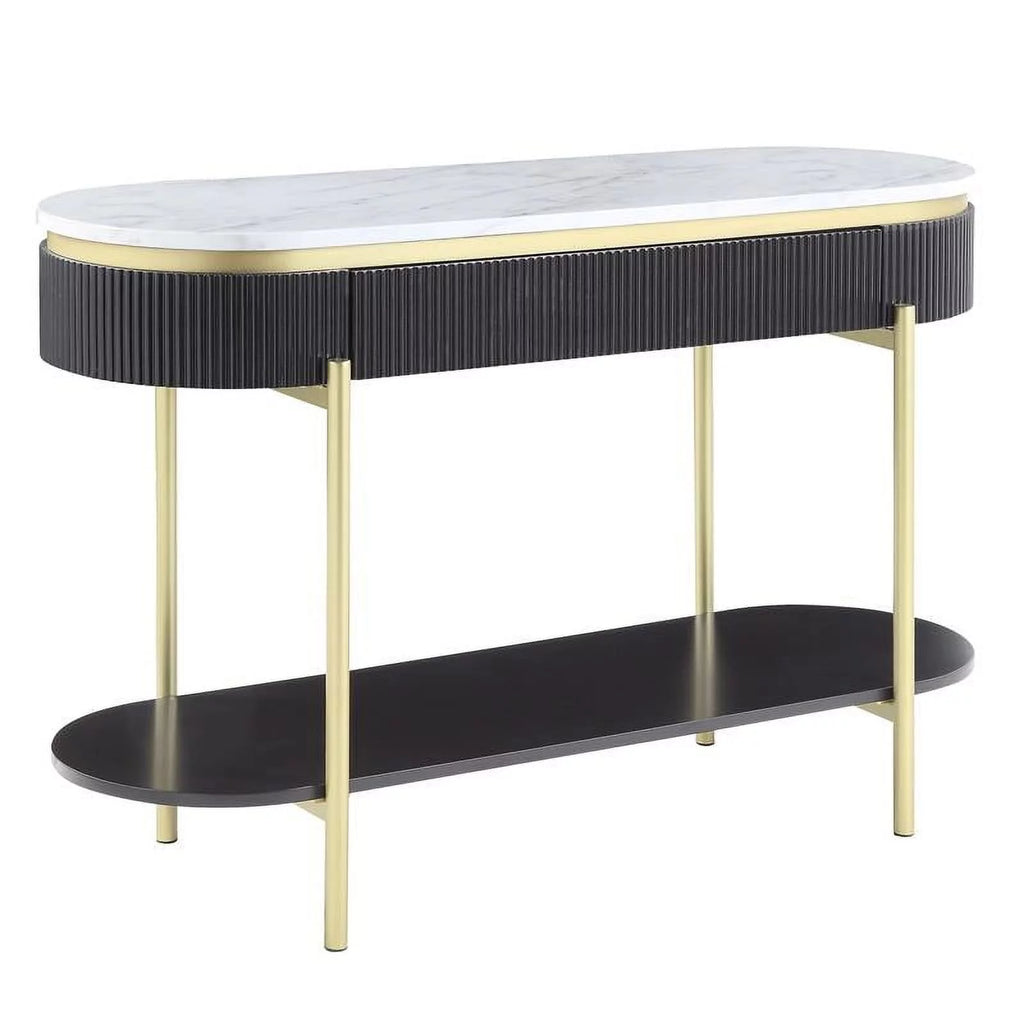 Contemporary Wood 1-Drawer Console Table in Walnut U5118
