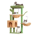 39.4 Inches Light Gray Cat Tree with Scratching Post S379874