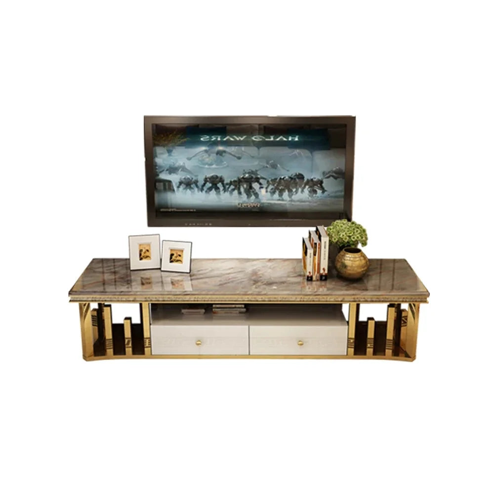 Natural Marble Stainless Steel TV Stand W547426
