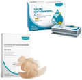 Sterile Saline Wipes 70 Count + Silicone Foam Dressing 5 Pack U37348