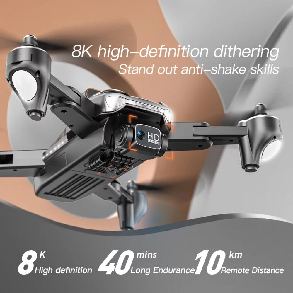 Orange Foldable 8K Dual Camera Drone U81574