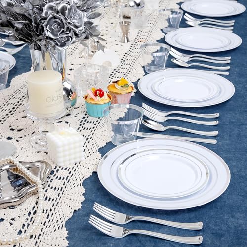 300 Pcs Gold Glitter Disposable Dinnerware Set Y1499