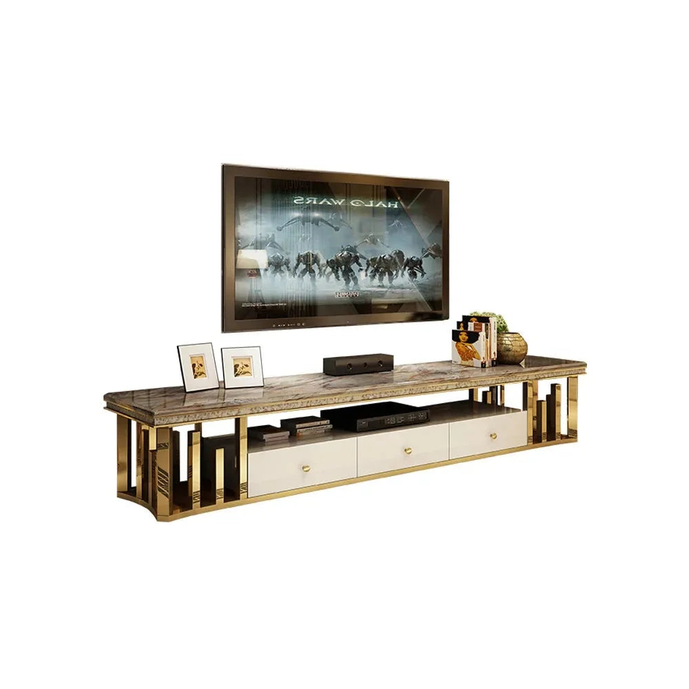 Natural Marble Stainless Steel TV Stand W547426