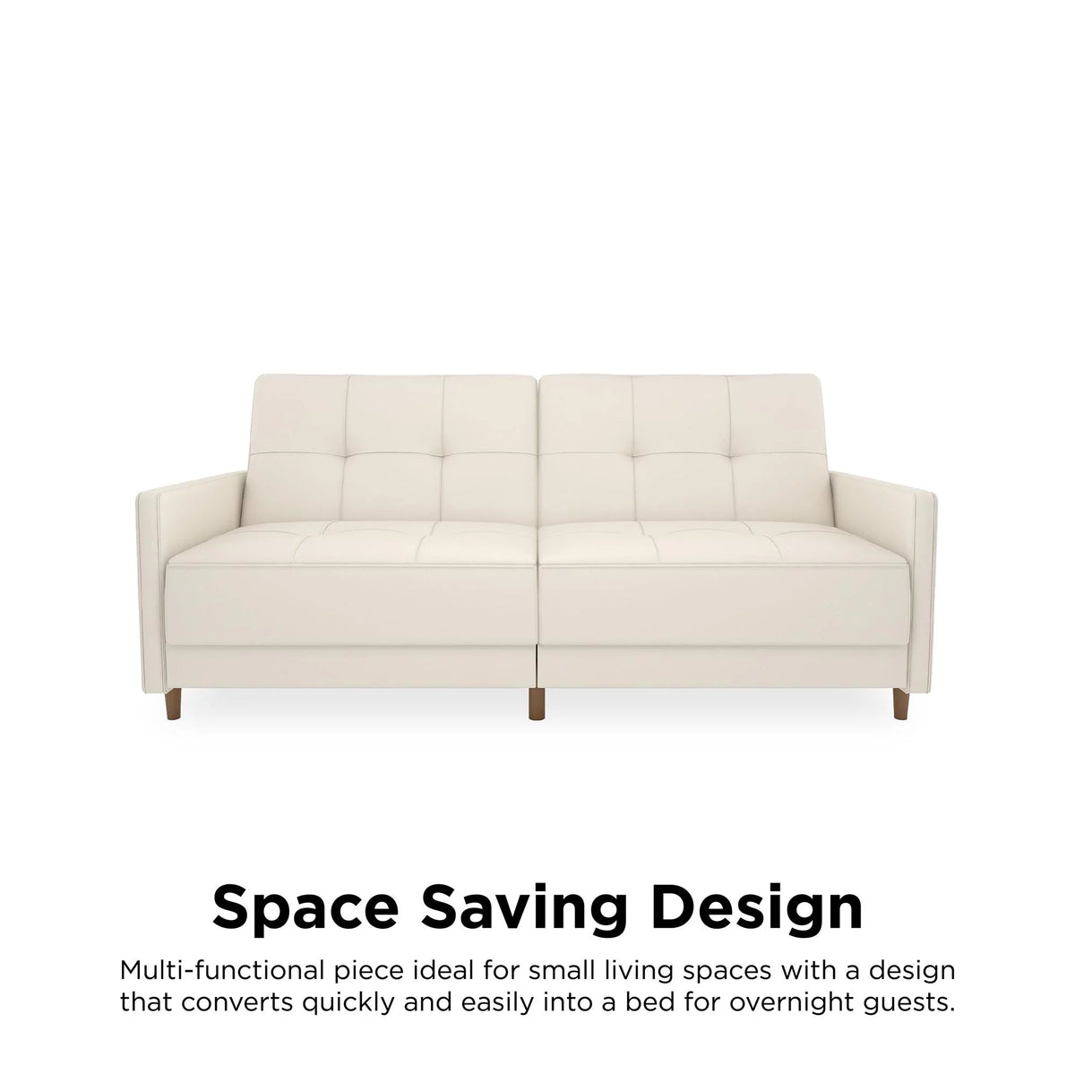 White Faux Leather Coil Futon A521081