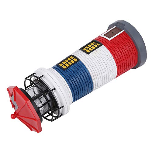 LED Solar Lighthouse Statue Rotating Lawn Decorations F53397