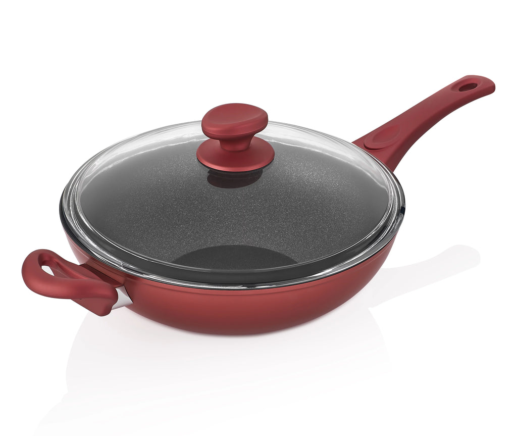 11 Inch Titanium Nonstick Wok with Glass Lid B578178
