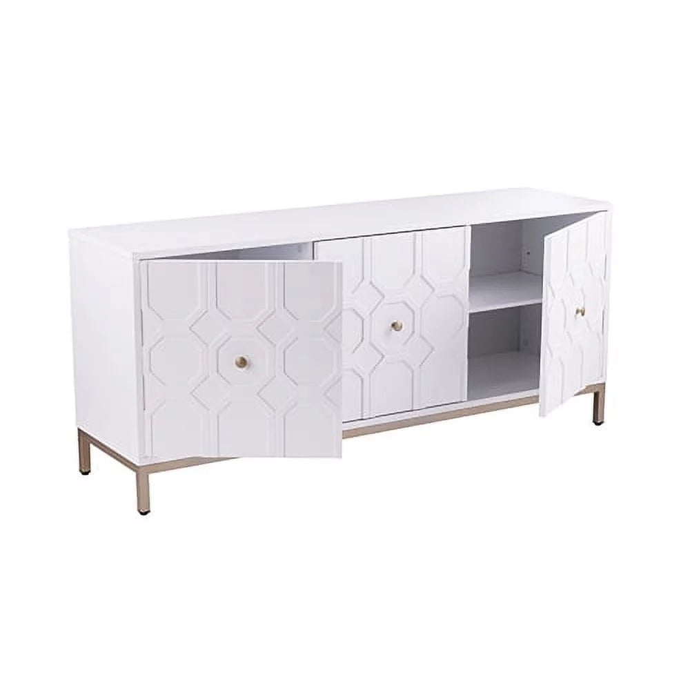 Antique White Three Door Accent Cabinet P941