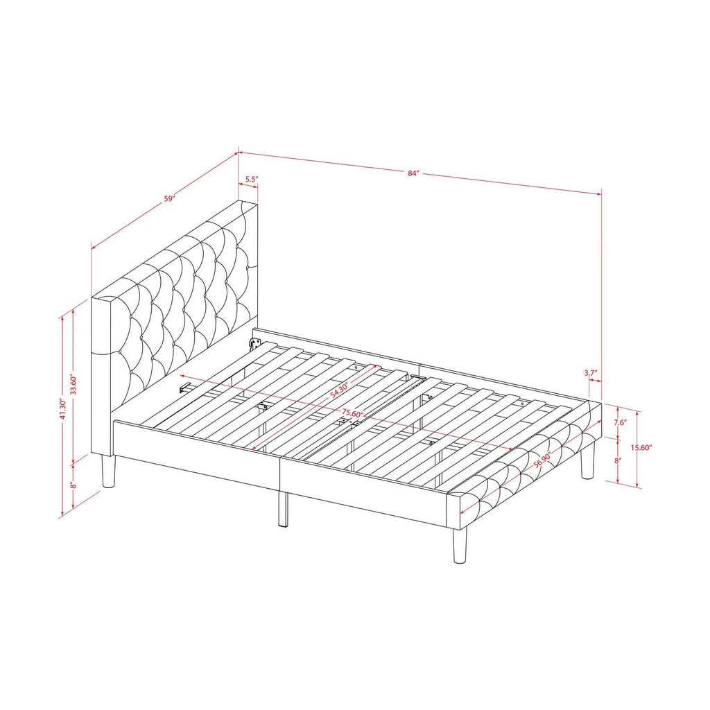 White 2 Pieces Wooden Full Bedroom Set D325