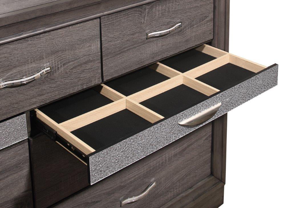 Queen Bedroom Set 5Pcs Weathered Grey J671822