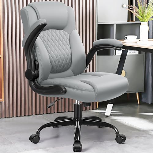Black Leather Office Chair with Wheels X8623