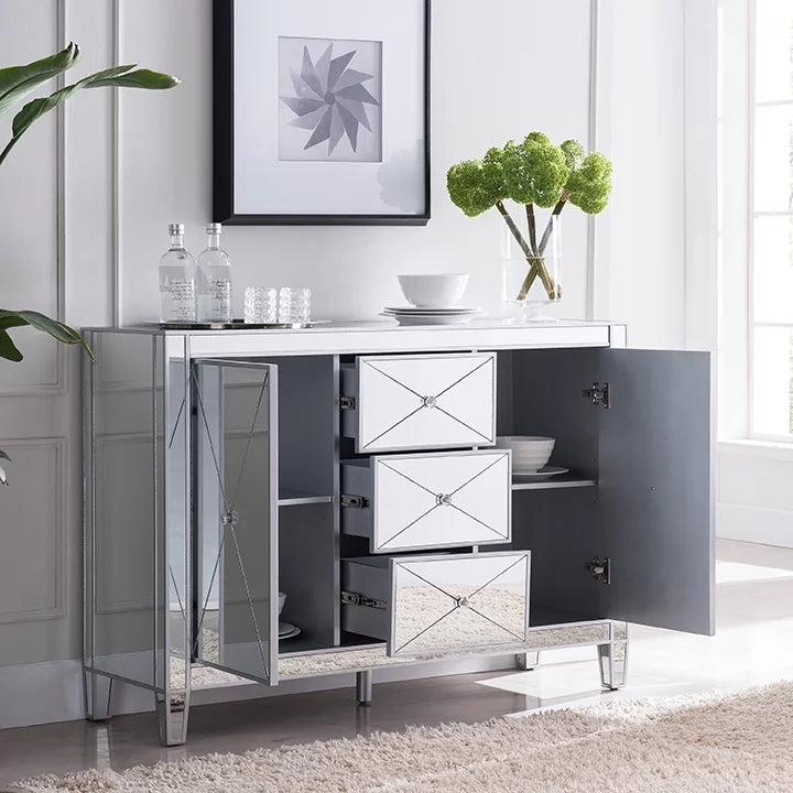 3-Drawer Mirrored Cabinet E546187