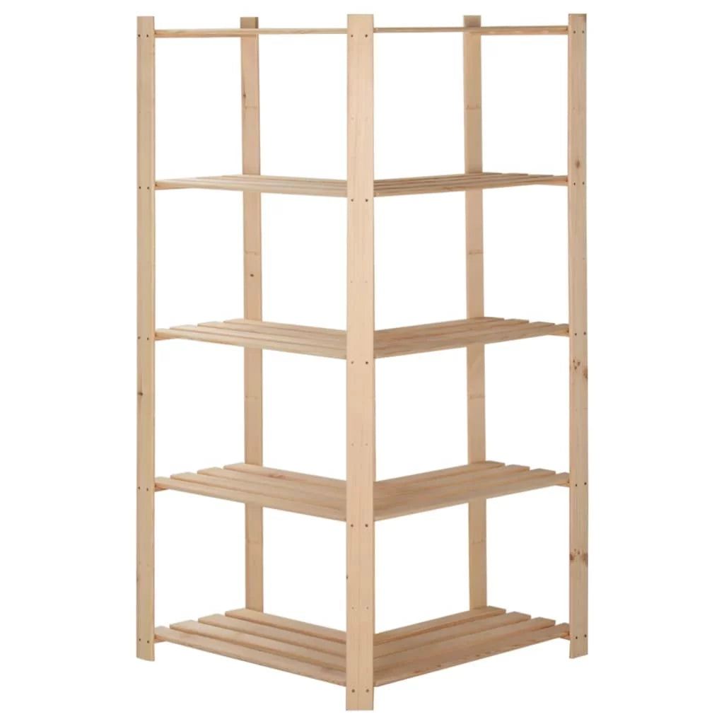 5-Tier Solid Wood Pine Corner Rack K1942
