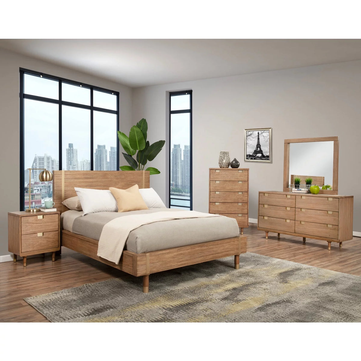 King Wood Platform Bed Z663903