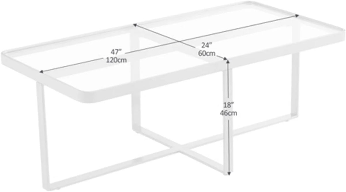 Rectangle Coffee Table with Tempered Glass Tabletop B801995
