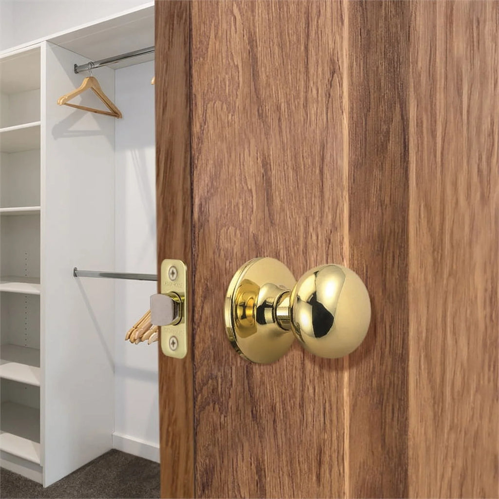 Passage Door Knob Polished Brass R10797