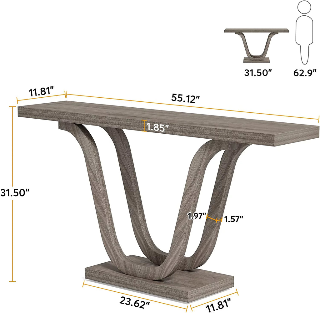 55-inch Grey Wood Rustic Console Table S7377