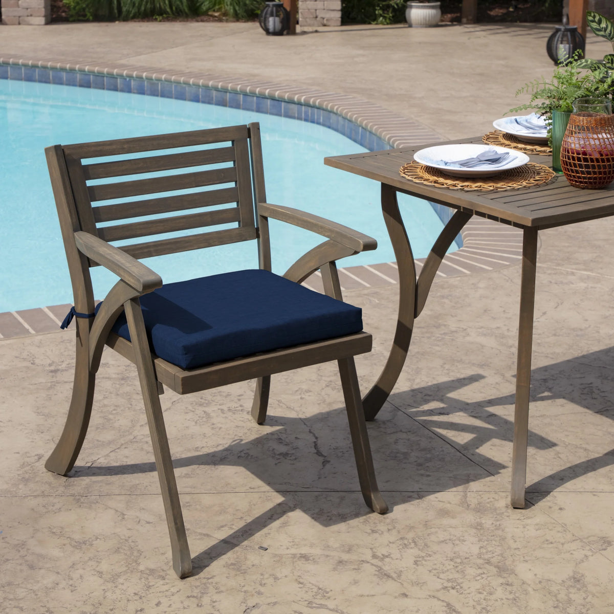 Water Repellent Fade Resistant Outdoor Seat Cushion U3541