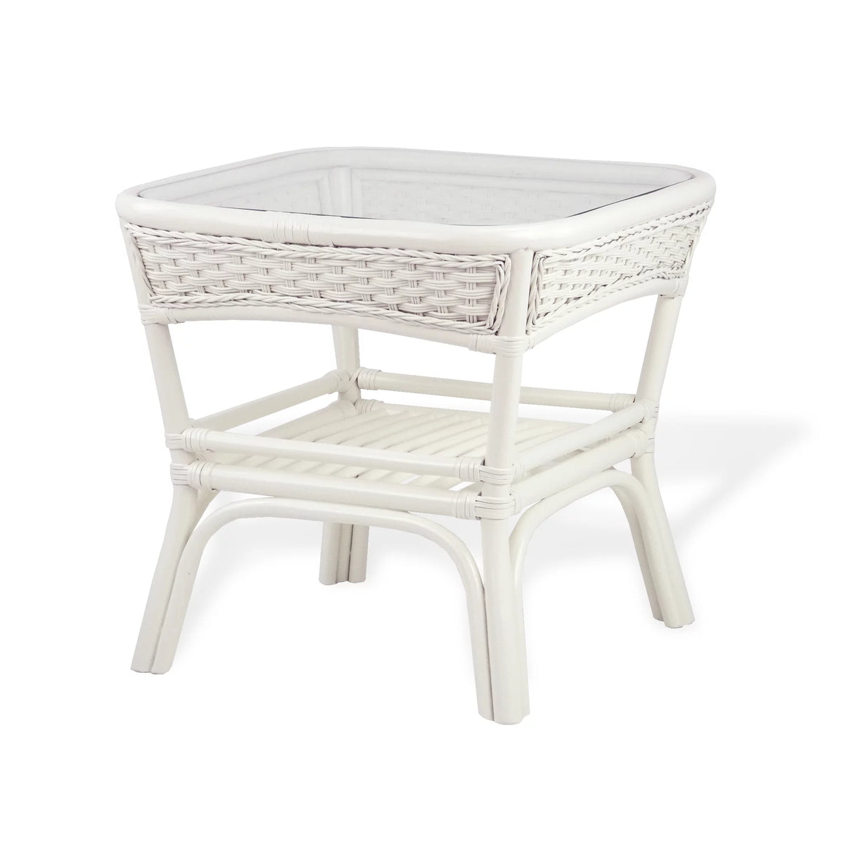 White Square Rattan Coffee Table X2676
