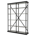 Antique Gray Wood 4-shelf Open Bookcase B83833