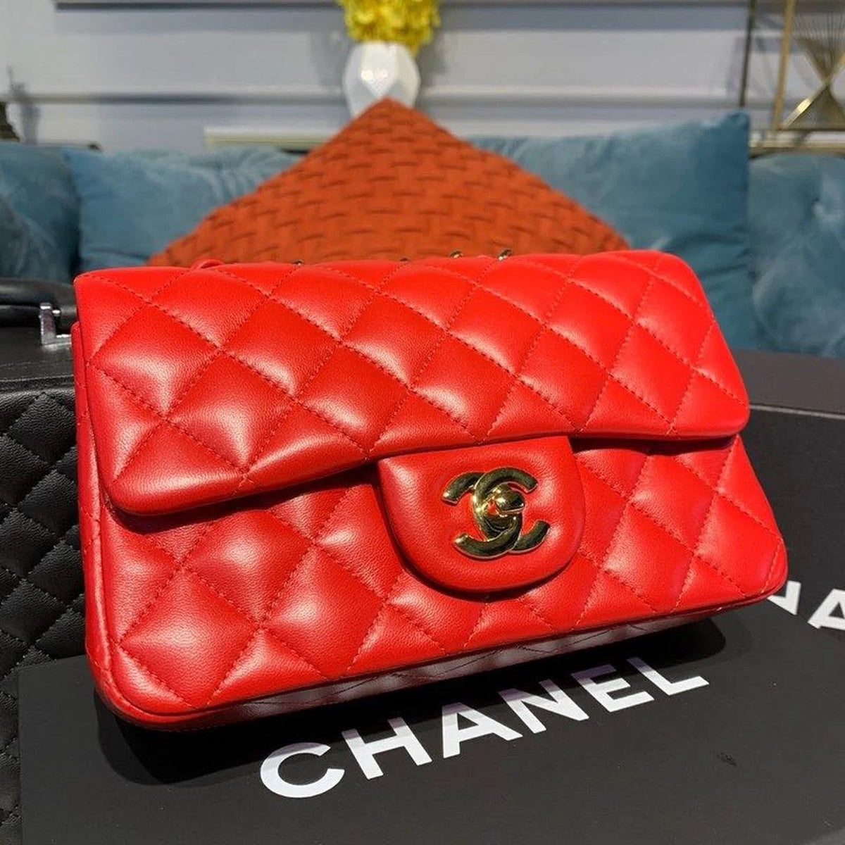 Red Mini Flap Shoulder and Crossbody Bag C38491
