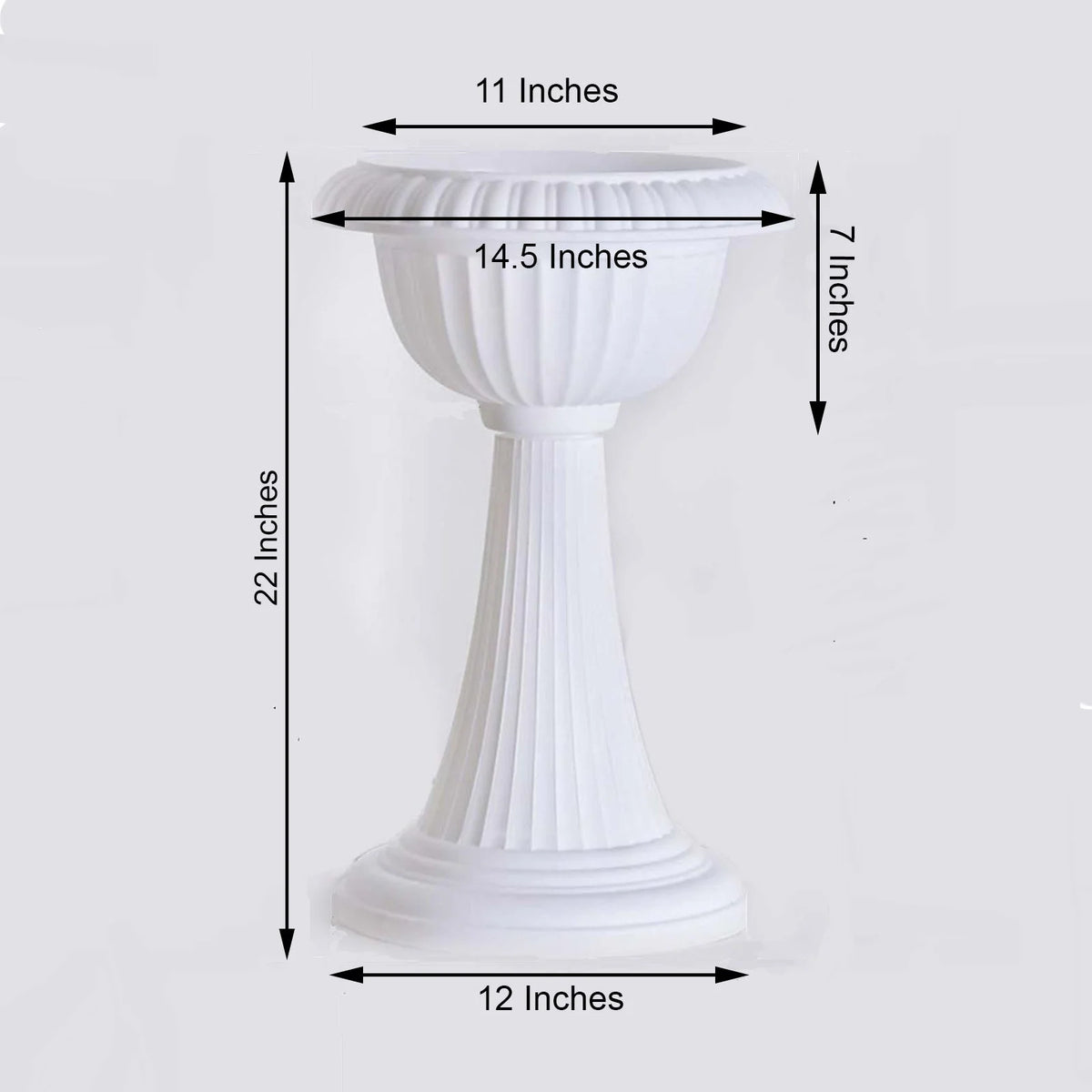 4 Pack 23" Tall White Pedestal Column Plant Stand Pot Q33942