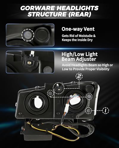 Black Headlights Housing Assembly with Clear Lens U857121