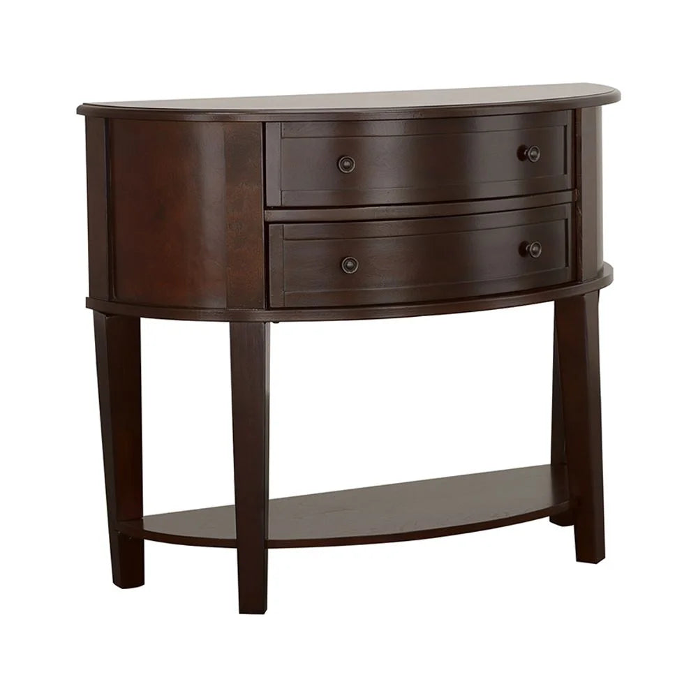 2-drawer Demilune Shape Console Table Cappuccino D656