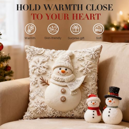 Christmas Pillow Covers Set of 4 White 20 inch P996869