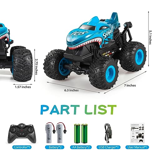 Remote Control Dinosaur Monster Truck with Music and 3 Lighting Effects X36905
