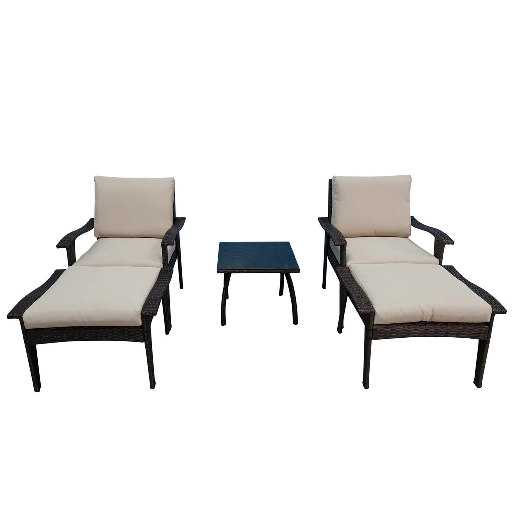 Set of 2 Outdoor Rattan Wicker Lounge Chairs E67870