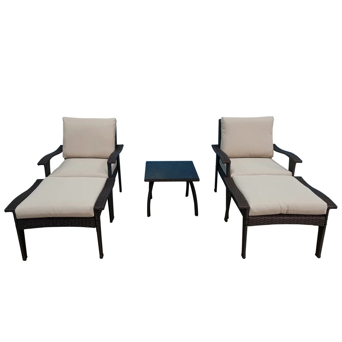 Set of 2 Outdoor Rattan Wicker Lounge Chairs E67870