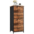 Black Rustic Brown 5 Drawer Tall Dresser S510860